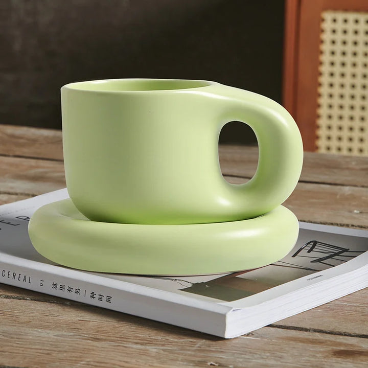 Tazza paffuta fatta a mano grassa da 400ml