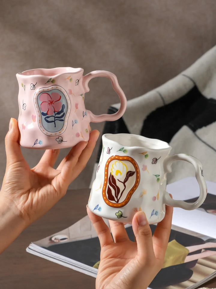 Tazza in ceramica Fiore fatto a mano