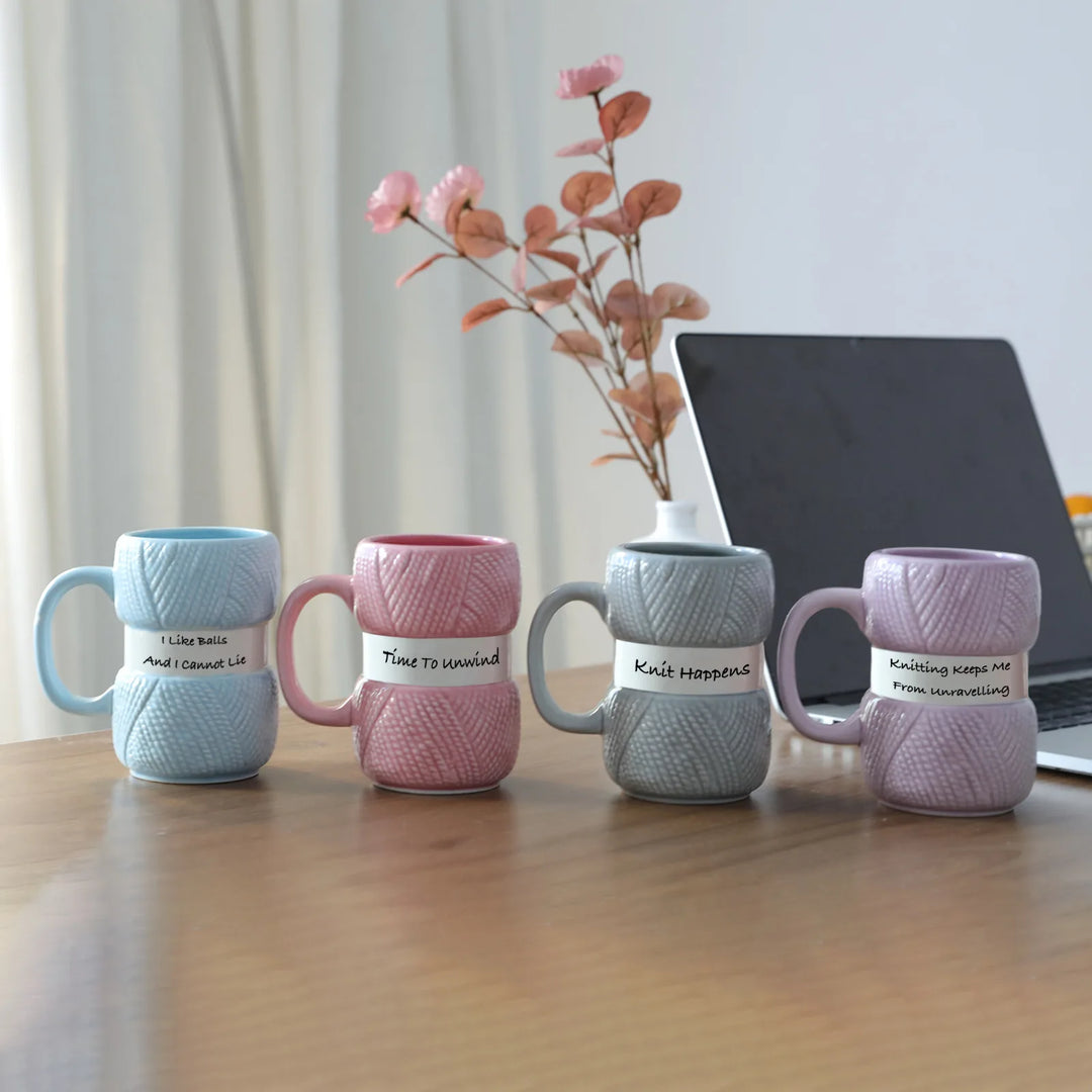 Tazza regalo con motivo creativo lavorato a maglia da 425 ml