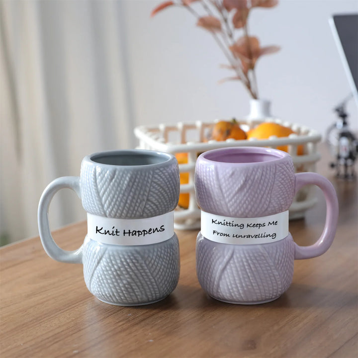 Tazza regalo con motivo creativo lavorato a maglia da 425 ml