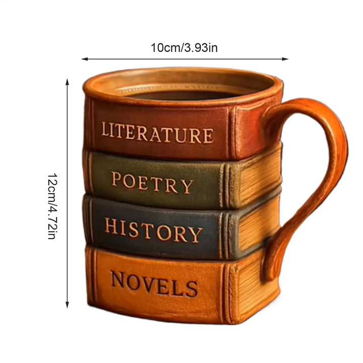 Divertente tazza da tè caldo Tazze da vino in resina con design a libro