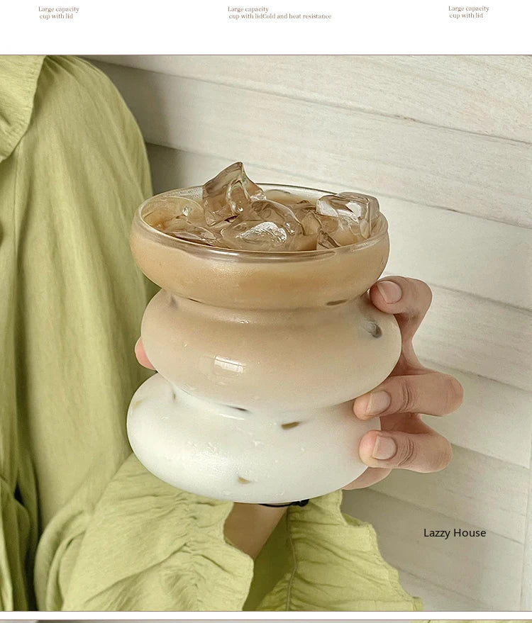 Tazza da caffè creativa tazza di vetro resistente al calore con manico