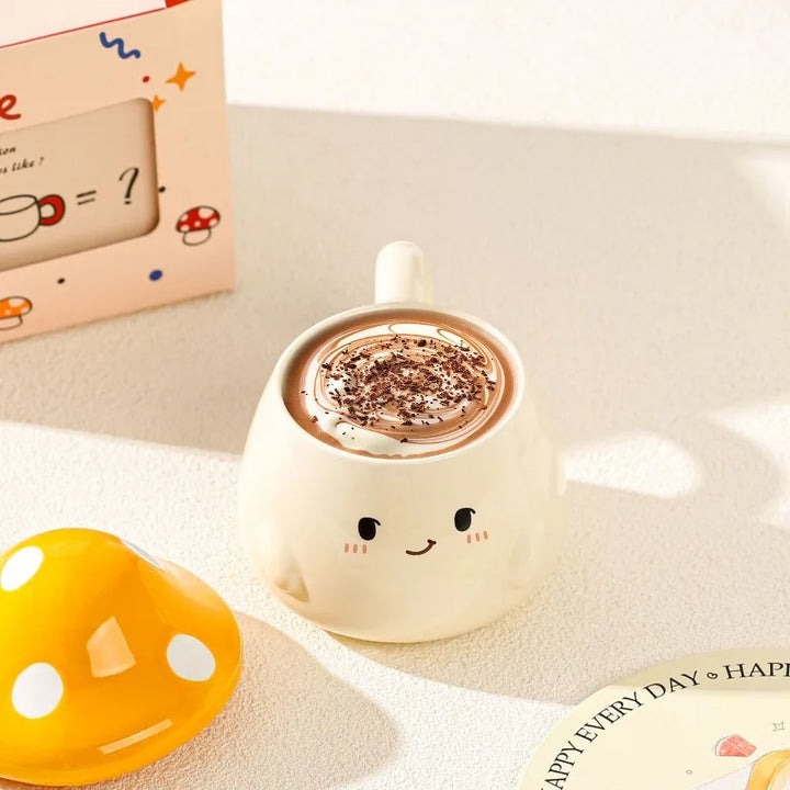 Tazza in ceramica a fungo con coperchio