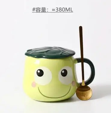 Divertente tazza di rana verde tazza di ceramica