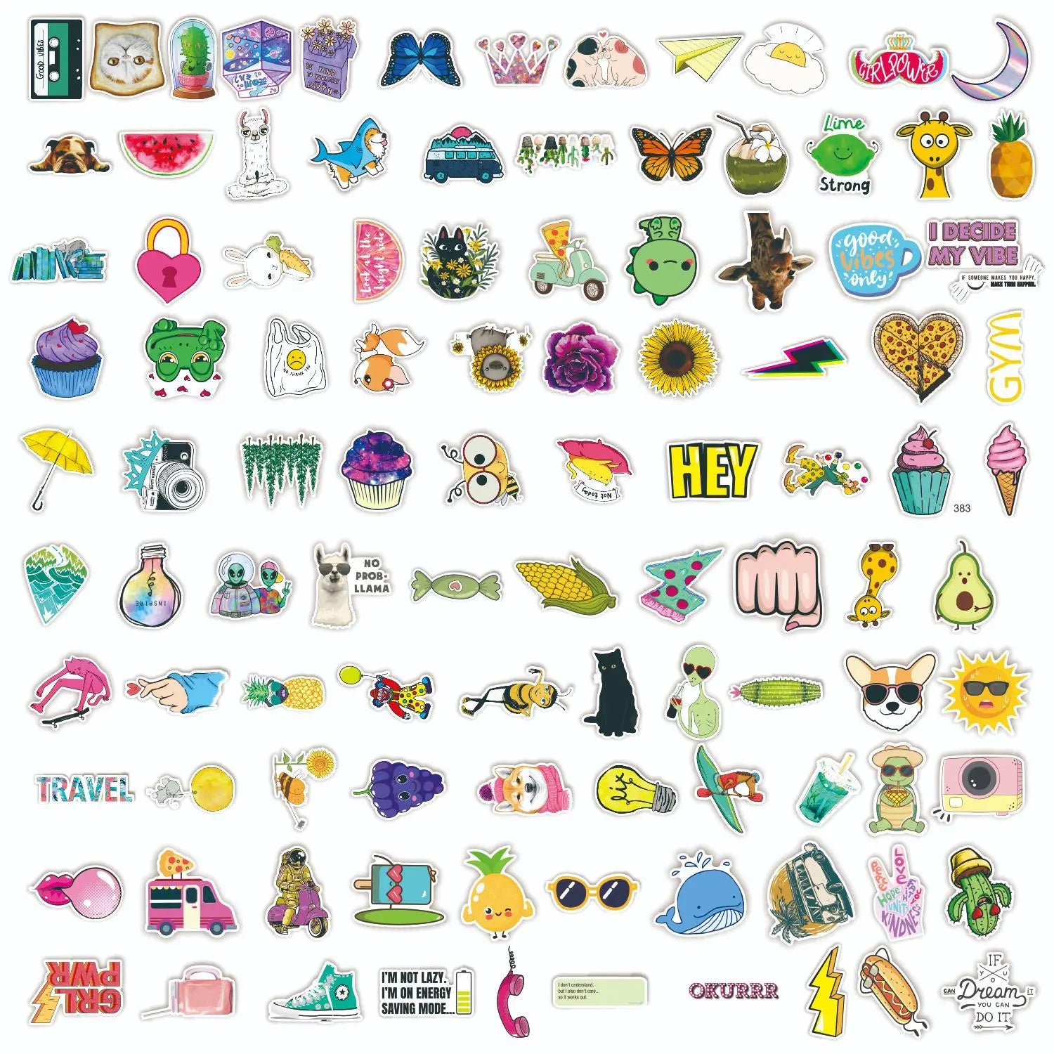 10/30/50/105Pcs Summer Small Fresh Vsco Stickers For Snowboard Laptop Luggage Car Fridge DIY Styling Vinyl Home Decor Stickers - Gufetto Brand 