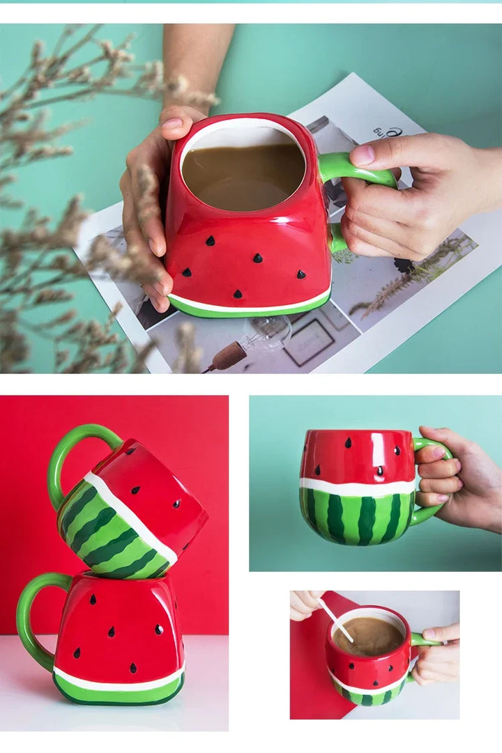 Tazza creativa con anguria rossa