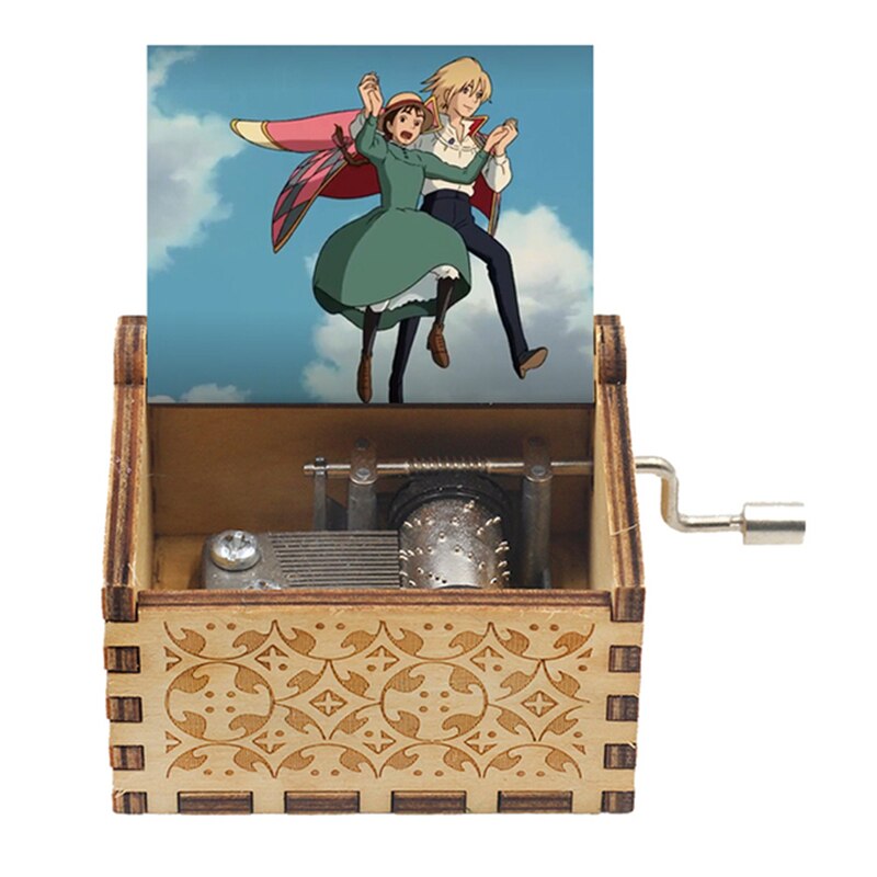 Carillon a manovella in legno inciso Buon compleanno Anime Demon Slayer Tu sei il mio sole Volami sulla luna Regali per la moglie - Gufetto Brand 