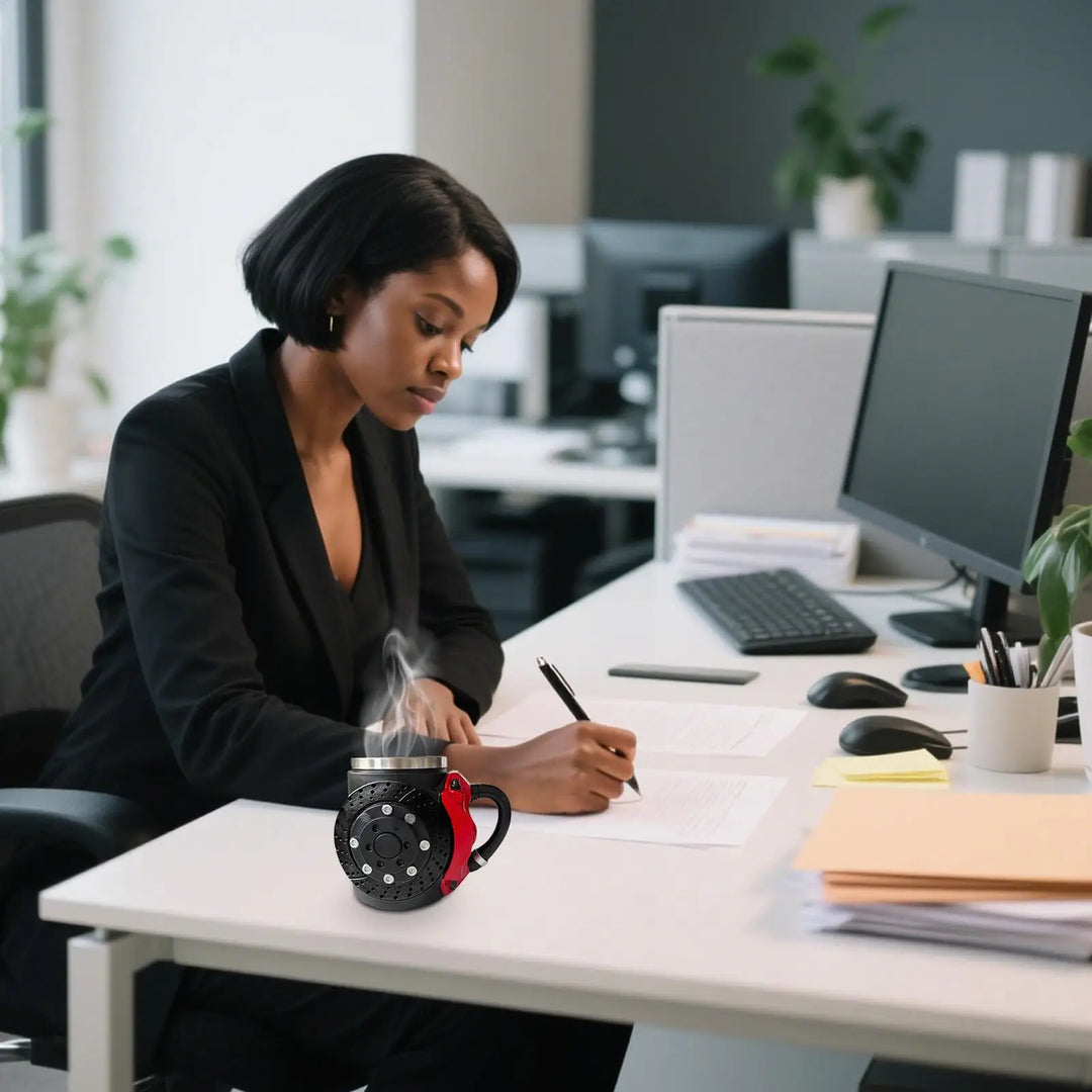 Tazza ergonomica dal design divertente con pastiglie freno con manico