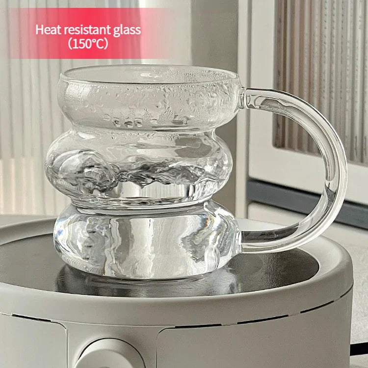 Tazza da caffè creativa tazza di vetro resistente al calore con manico