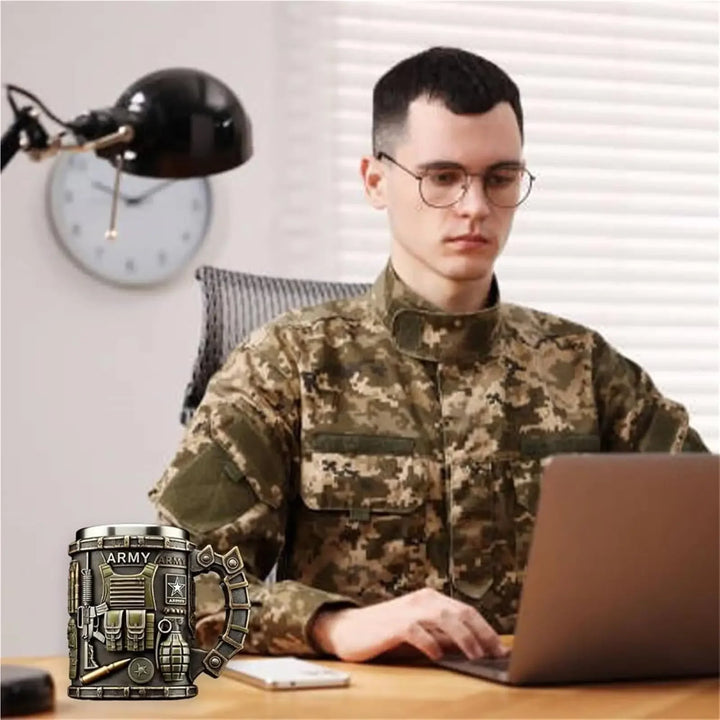 Tazza militare 3D Artigianato in resina Tazza militare 3D