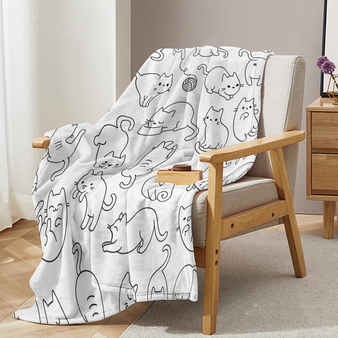 Coperta in flanella con stampa digitale simpatico gatto - Gufetto Brand 