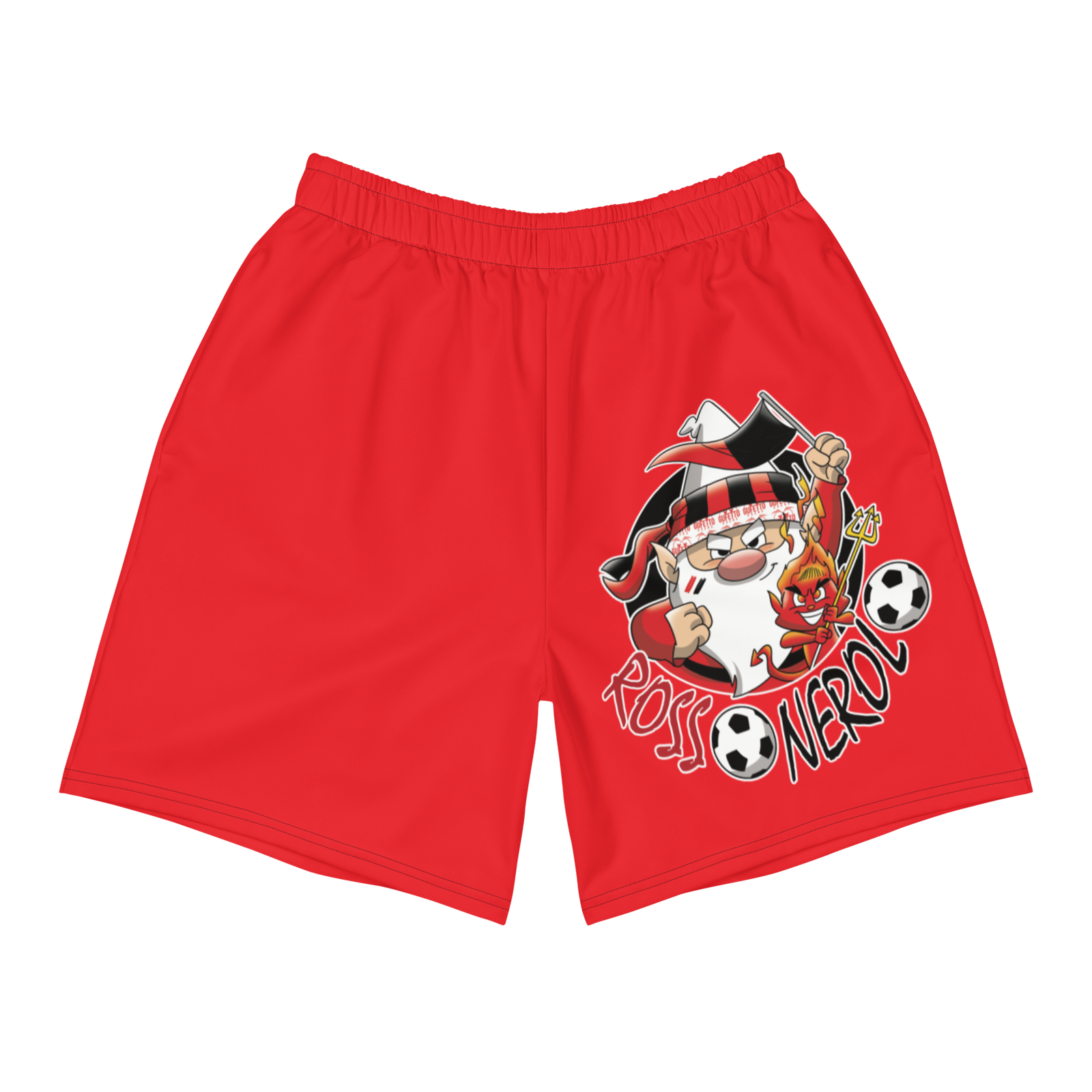 Pantaloncini sportivi in tessuto riciclato ROSSO NEROLO - Gufetto Brand 