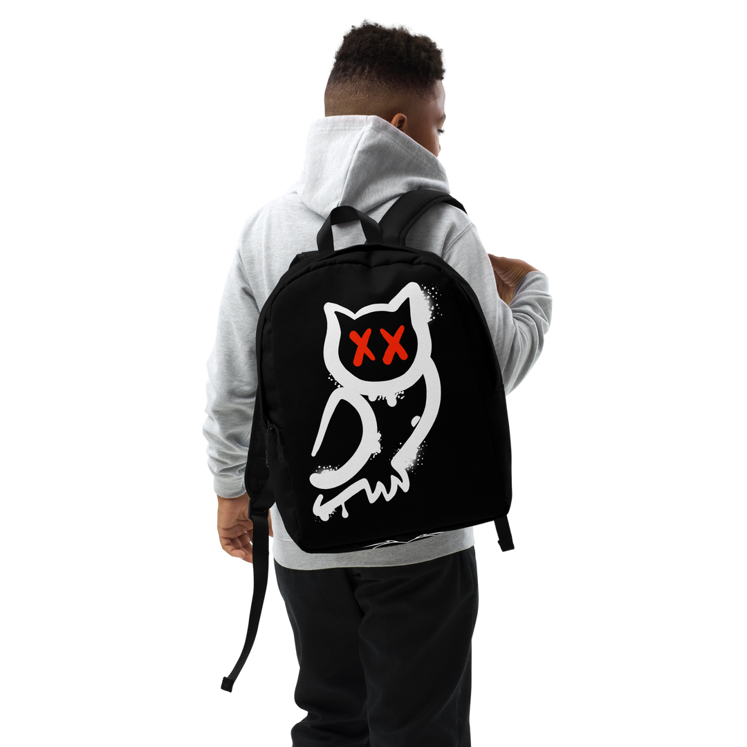 Zaino minimal GUFETTO BIANCO OCCHI ROSSI - Gufetto Brand 