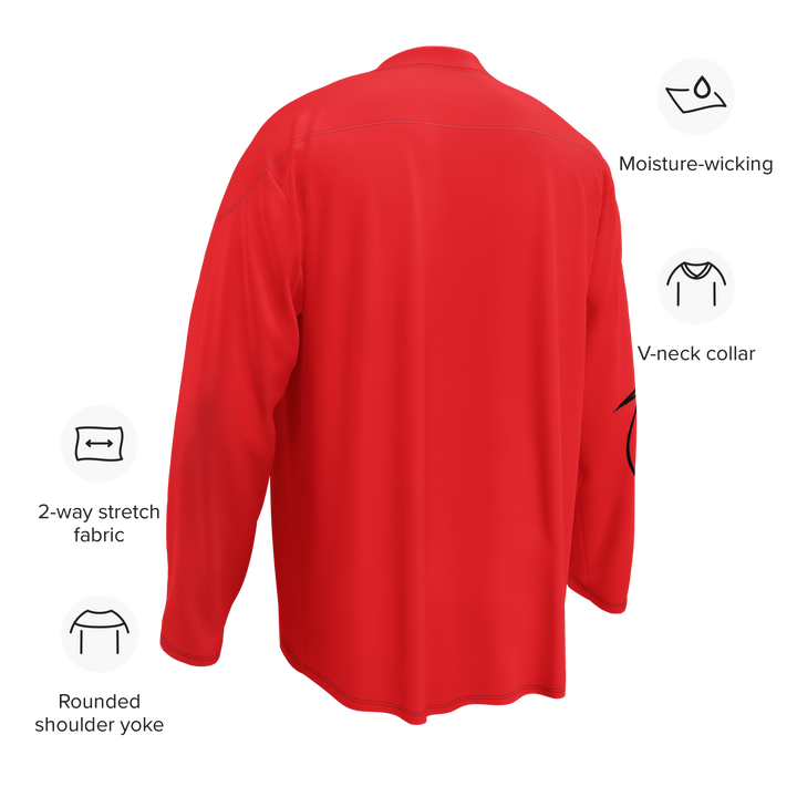 Recycled hockey fan jersey RED OCCHI NERI - Gufetto Brand 