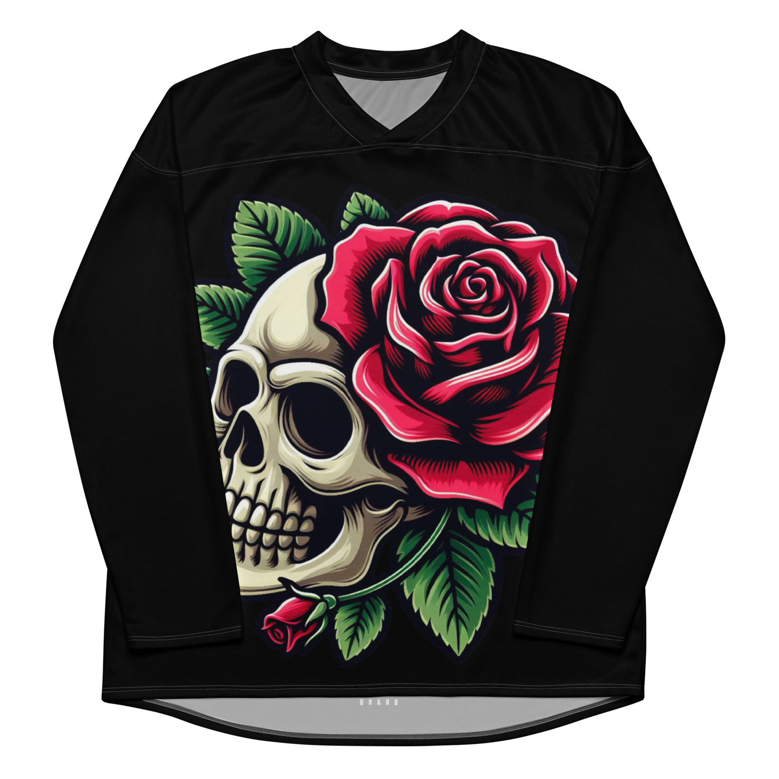 Recycled hockey fan jersey Skull Rose - Gufetto Brand 