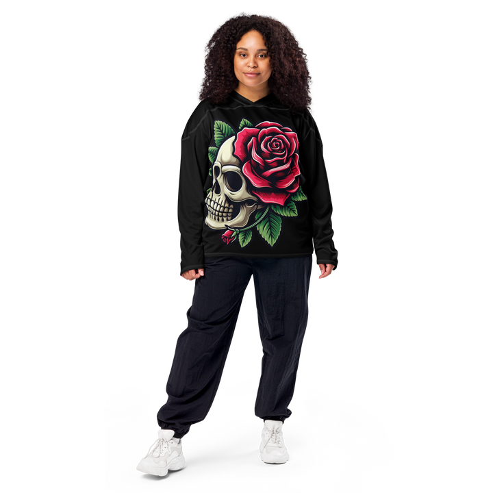 Recycled hockey fan jersey Skull Rose - Gufetto Brand 
