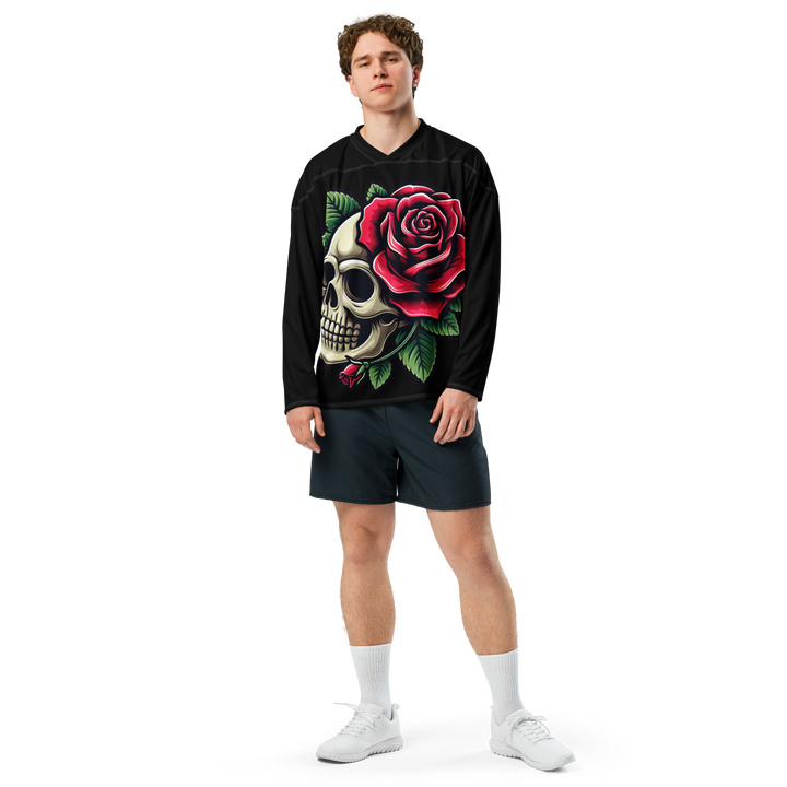 Recycled hockey fan jersey Skull Rose - Gufetto Brand 