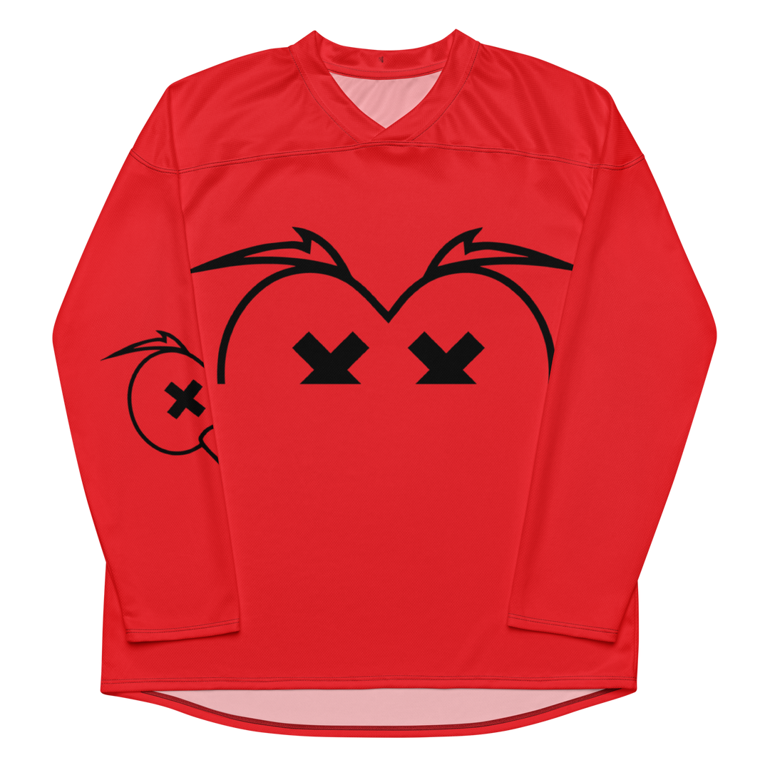Recycled hockey fan jersey RED OCCHI NERI - Gufetto Brand 