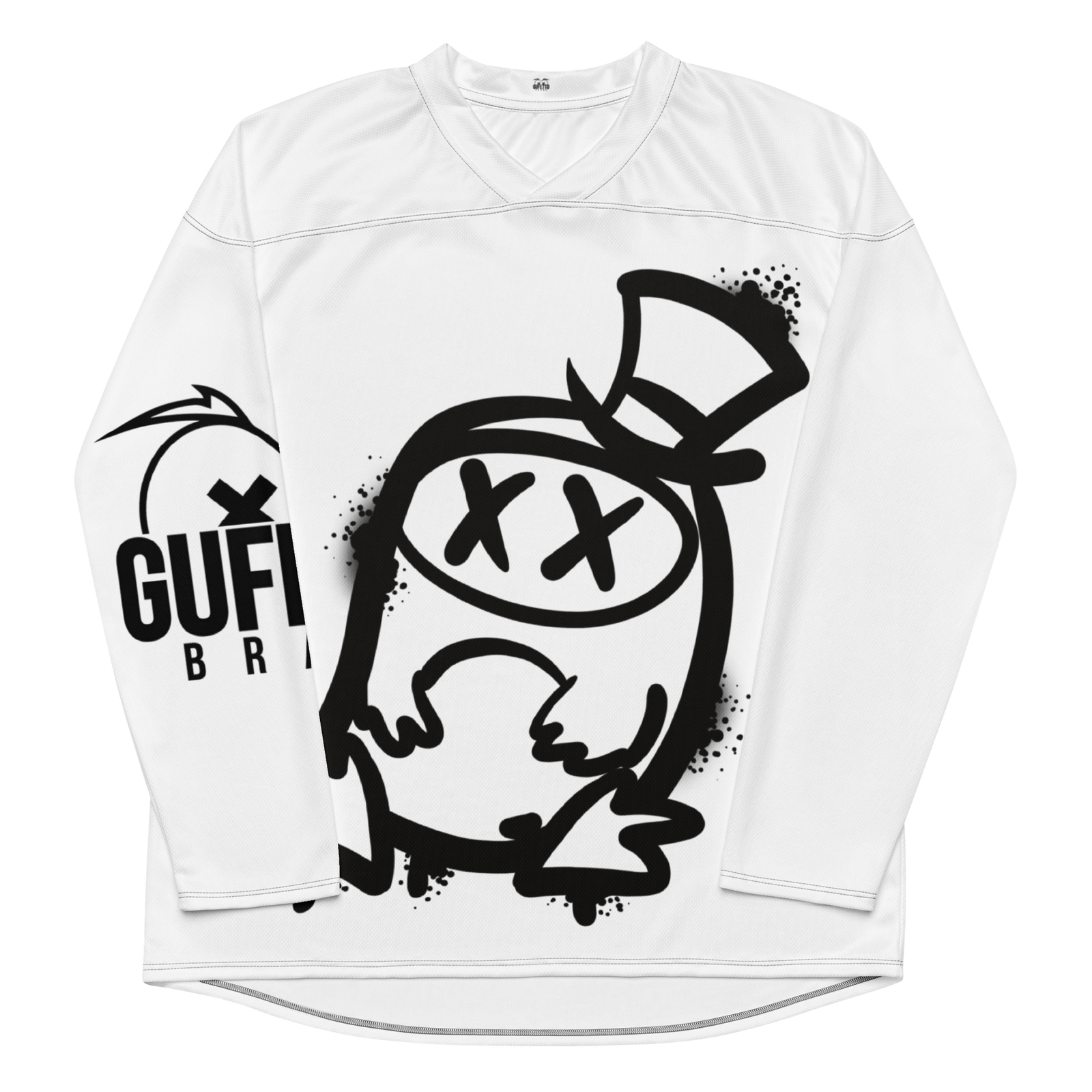 Maglia riciclata fan dell'hockey GUFETTO 2 NERO OCCHI NERI - Gufetto Brand 