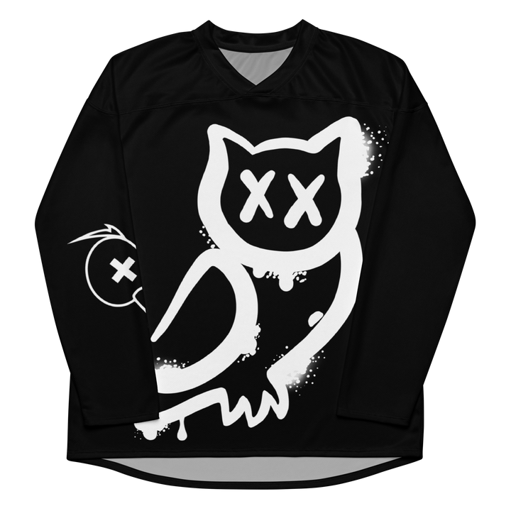 Maglia riciclata fan dell'hockey GUFETTO 1 BIANCO OCCHI BIANCHI - Gufetto Brand 