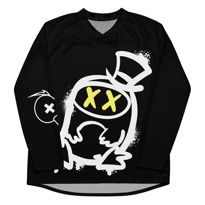 Maglia riciclata fan dell'hockey GUFETTO 2 BIANCO OCCHI GIALLI - Gufetto Brand 