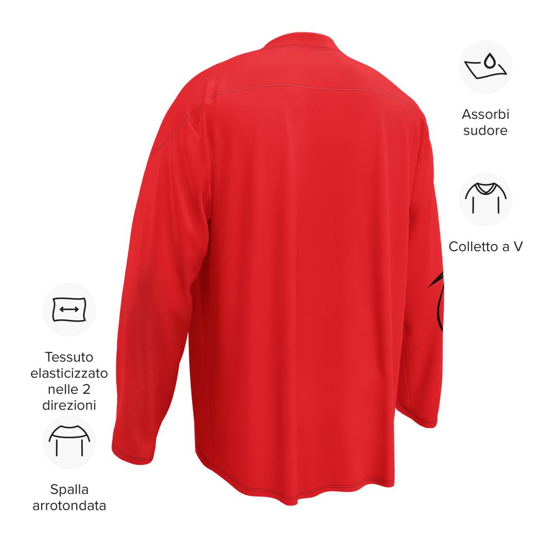 Recycled hockey fan jersey RED OCCHI NERI - Gufetto Brand 