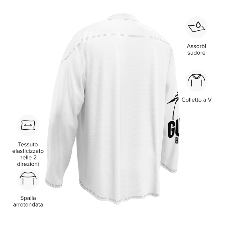 Maglia riciclata fan dell'hockey GUFETTO NERO OCCHI ROSSI - Gufetto Brand 