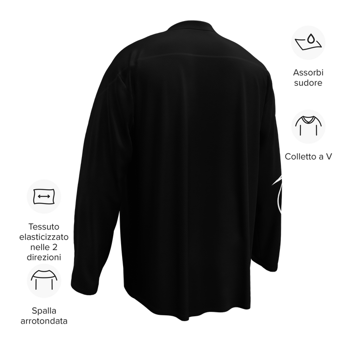 Maglia riciclata fan dell'hockey GUFETTO 2 BIANCO OCCHI GIALLI - Gufetto Brand 