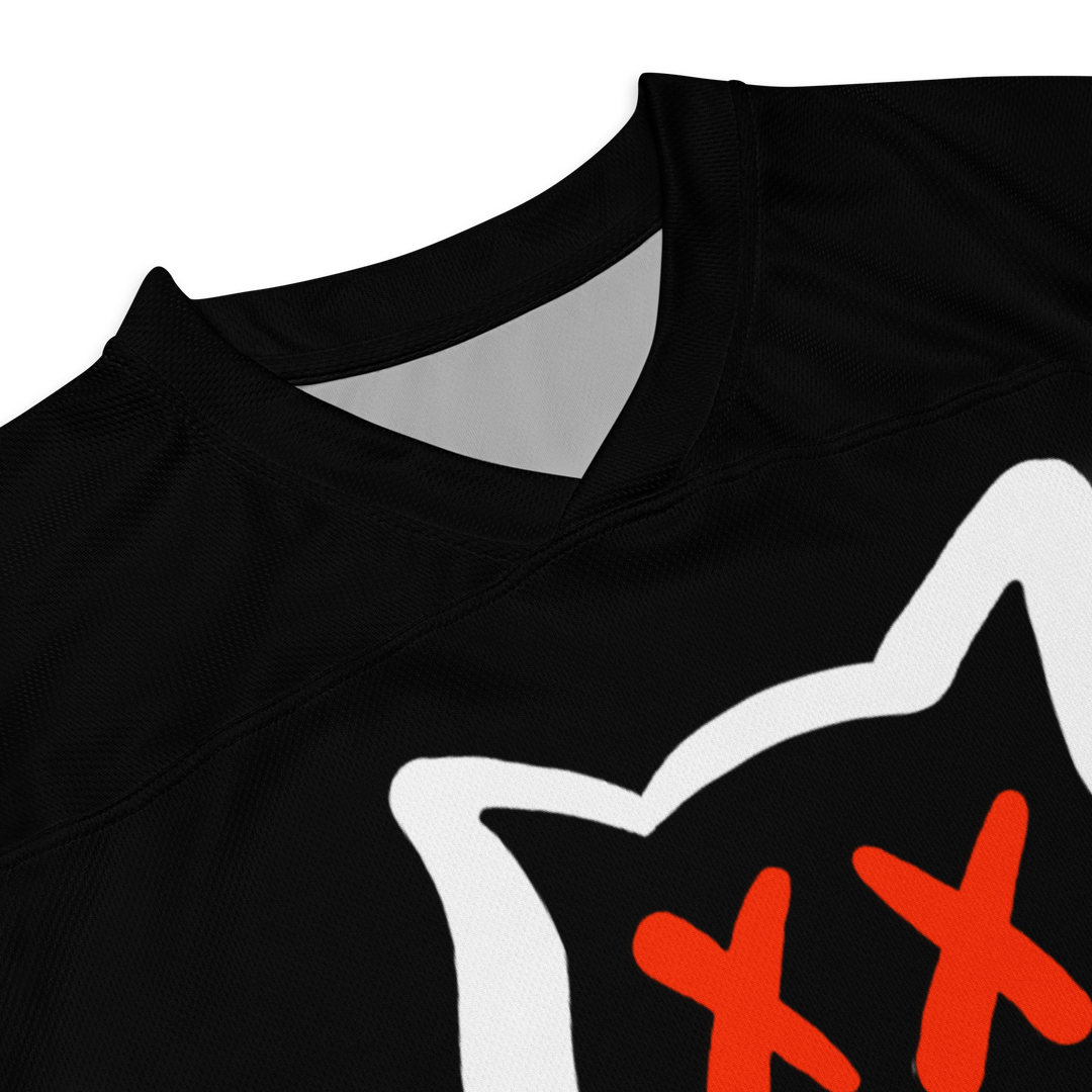 Maglia riciclata fan dell'hockey GUFETTO 1 BIANCO OCCHI ROSSI - Gufetto Brand 