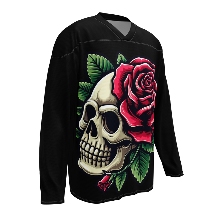 Recycled hockey fan jersey Skull Rose - Gufetto Brand 