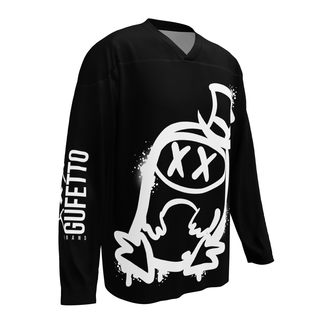 Maglia riciclata fan dell'hockey GUFETTO 2 BIANCO OCCHI BIANCHI - Gufetto Brand 
