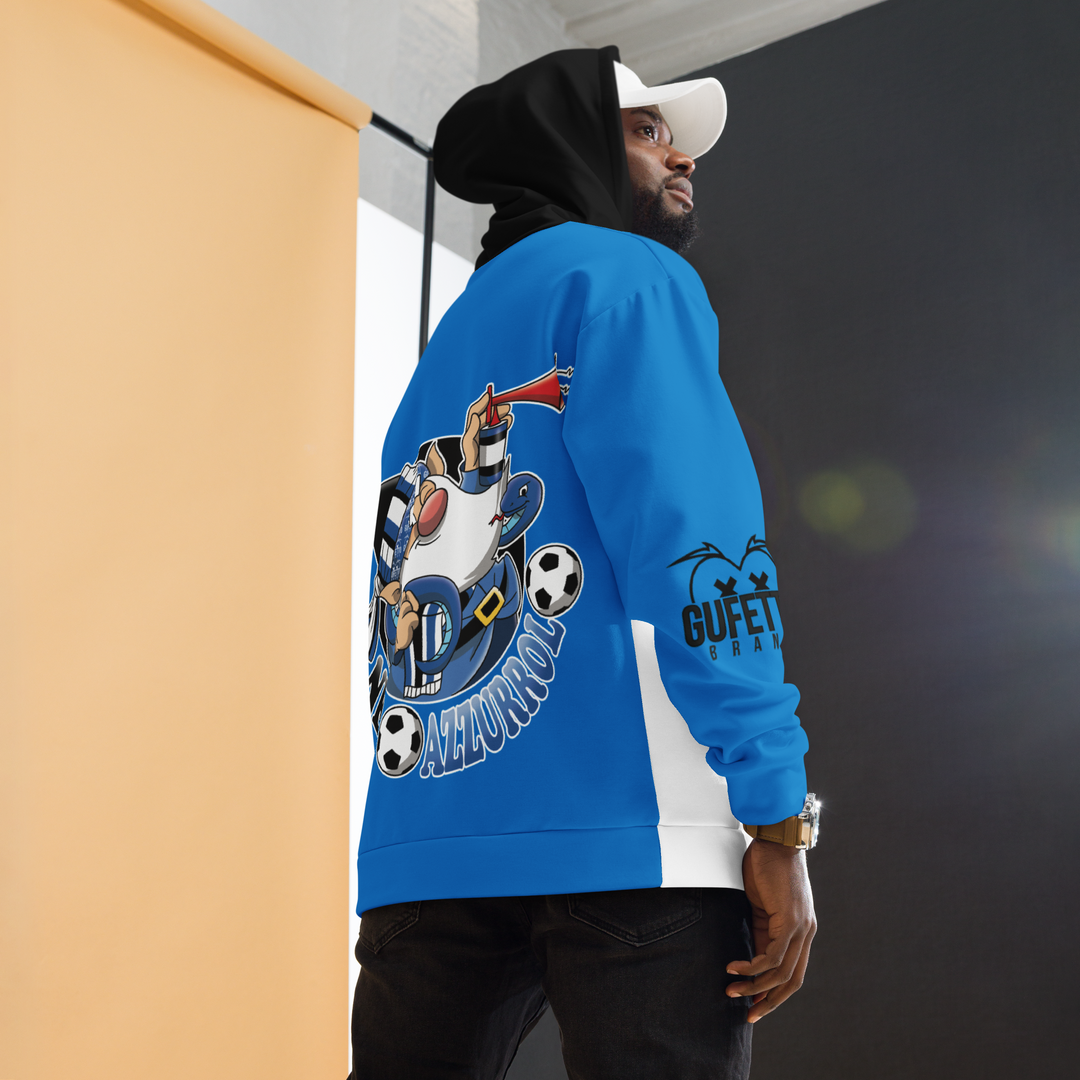 Felpa con cappuccio Uomo/Donna NERO AZZURROLO - Gufetto Brand 
