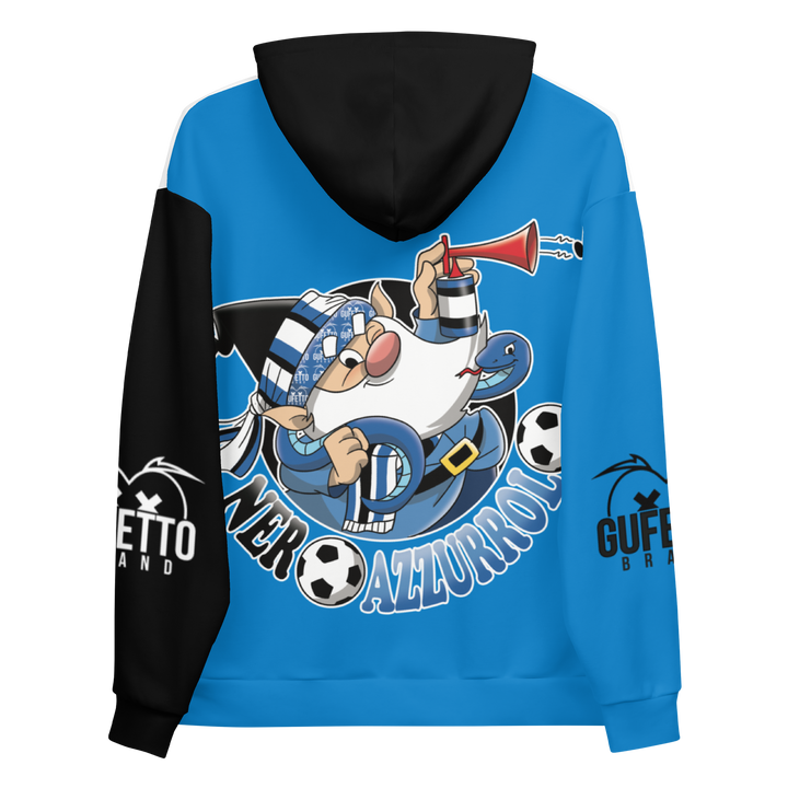 Felpa con cappuccio Uomo/Donna NERO AZZURROLO - Gufetto Brand 