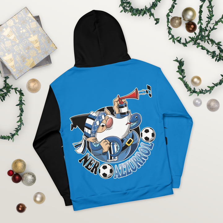 Felpa con cappuccio Uomo/Donna NERO AZZURROLO - Gufetto Brand 