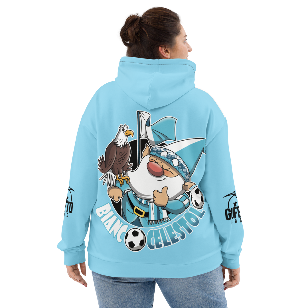 Felpa con cappuccio Uomo/Donna BIANCO CELESTOLO - Gufetto Brand 