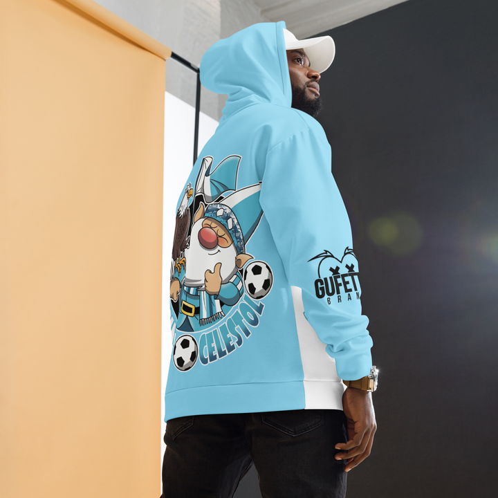 Felpa con cappuccio Uomo/Donna BIANCO CELESTOLO - Gufetto Brand 