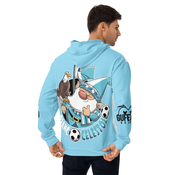 Felpa con cappuccio Uomo/Donna BIANCO CELESTOLO - Gufetto Brand 