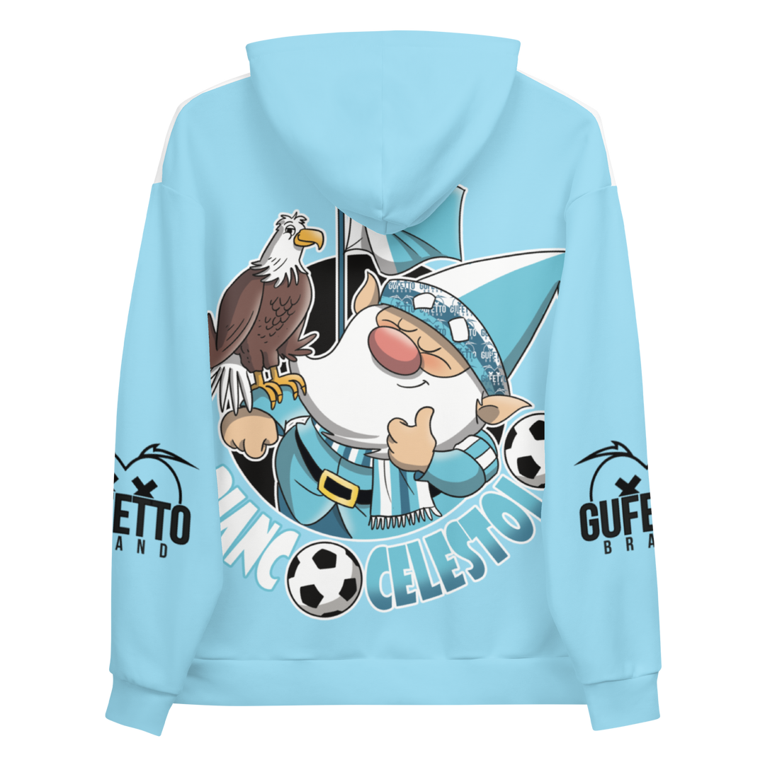 Felpa con cappuccio Uomo/Donna BIANCO CELESTOLO - Gufetto Brand 