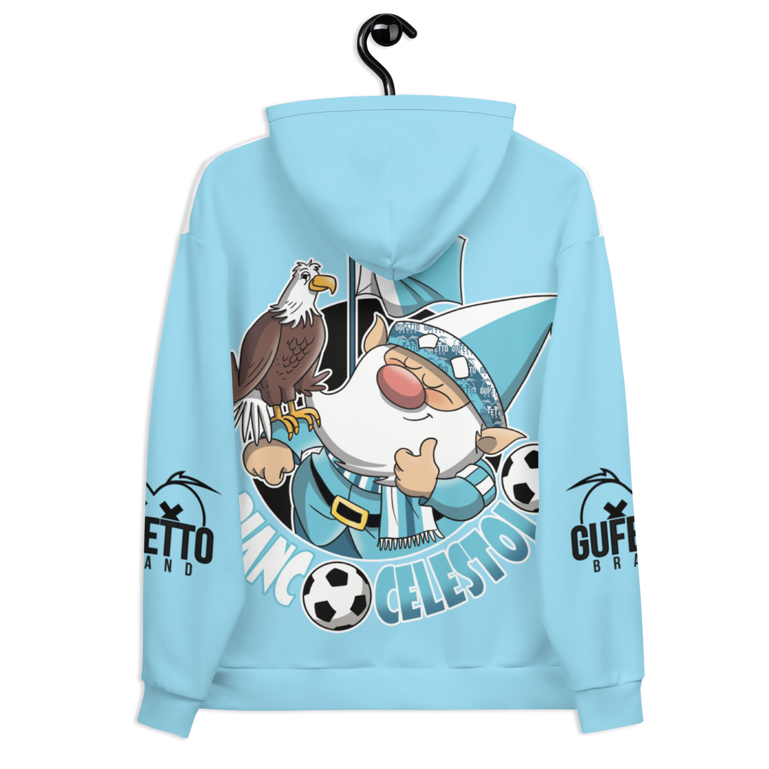Felpa con cappuccio Uomo/Donna BIANCO CELESTOLO - Gufetto Brand 