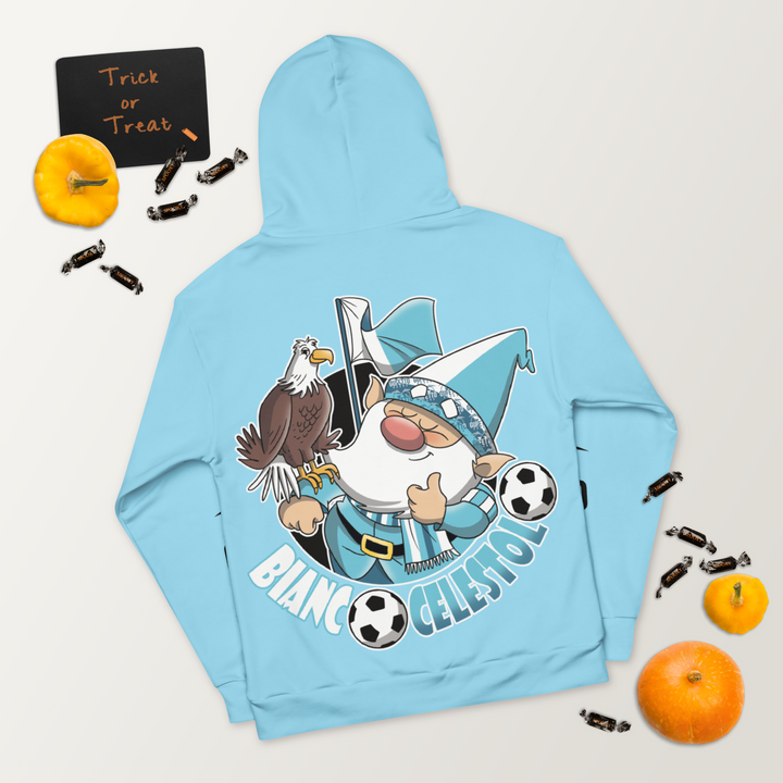 Felpa con cappuccio Uomo/Donna BIANCO CELESTOLO - Gufetto Brand 