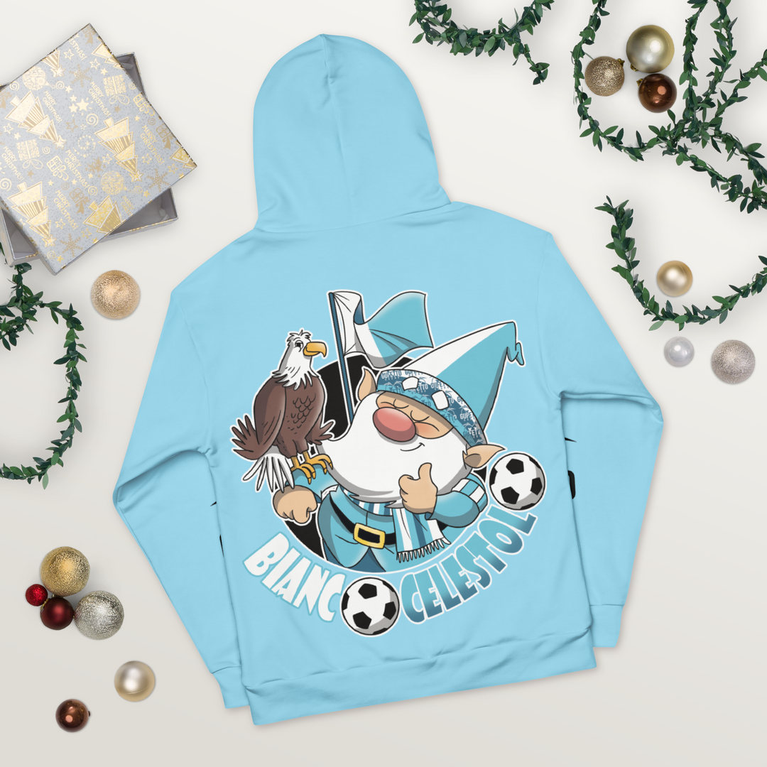 Felpa con cappuccio Uomo/Donna BIANCO CELESTOLO - Gufetto Brand 