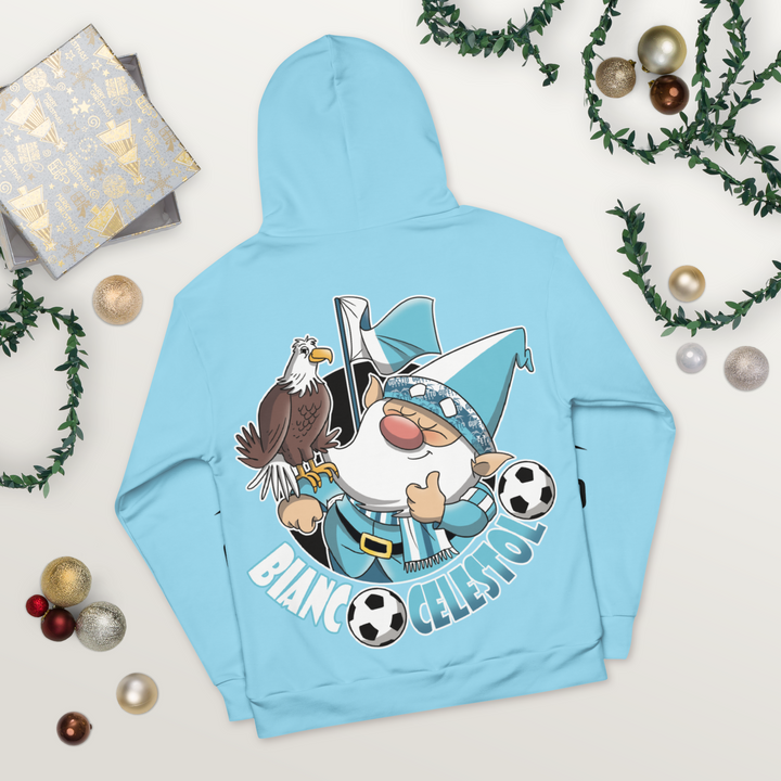 Felpa con cappuccio Uomo/Donna BIANCO CELESTOLO - Gufetto Brand 