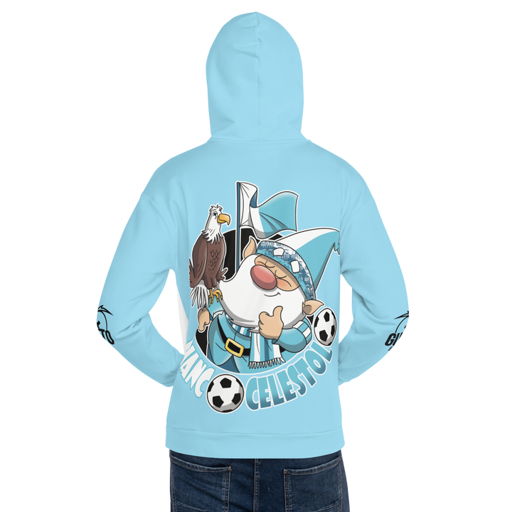 Felpa con cappuccio Uomo/Donna BIANCO CELESTOLO - Gufetto Brand 