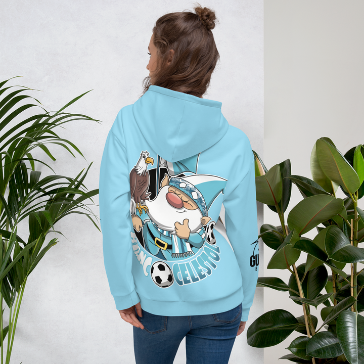 Felpa con cappuccio Uomo/Donna BIANCO CELESTOLO - Gufetto Brand 