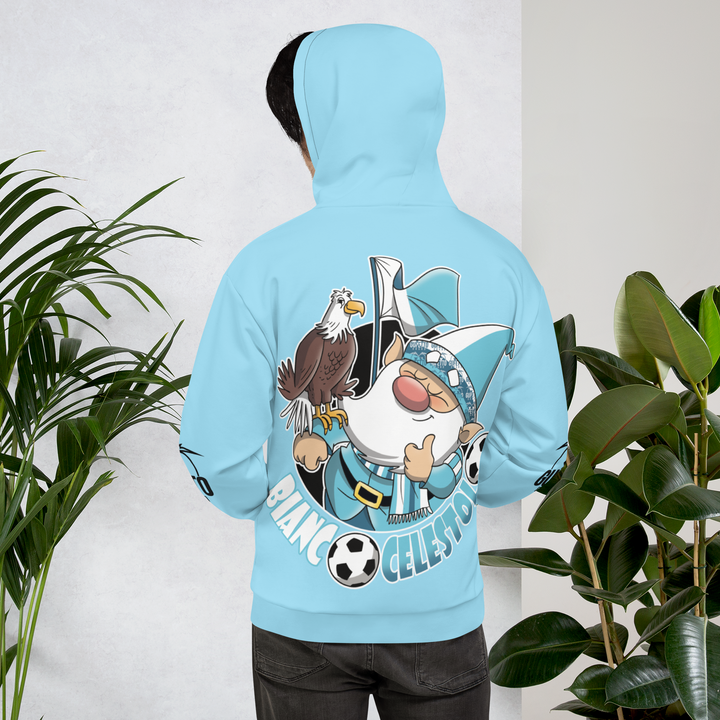 Felpa con cappuccio Uomo/Donna BIANCO CELESTOLO - Gufetto Brand 