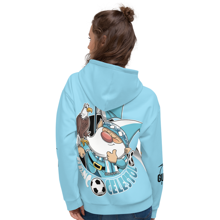 Felpa con cappuccio Uomo/Donna BIANCO CELESTOLO - Gufetto Brand 