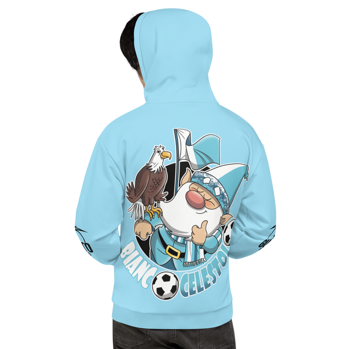 Felpa con cappuccio Uomo/Donna BIANCO CELESTOLO - Gufetto Brand 