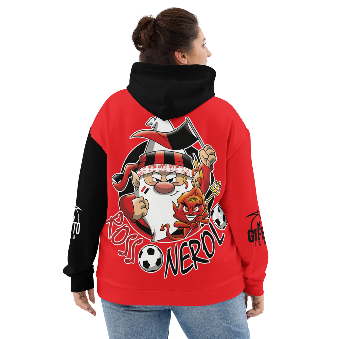 Felpa con cappuccio Uomo/Donna ROSSO NEROLO - Gufetto Brand 