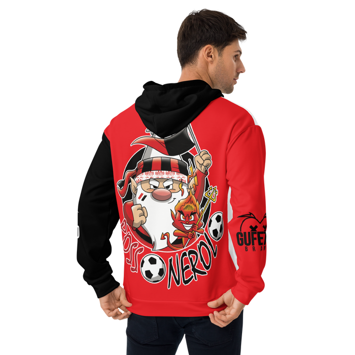 Felpa con cappuccio Uomo/Donna ROSSO NEROLO - Gufetto Brand 