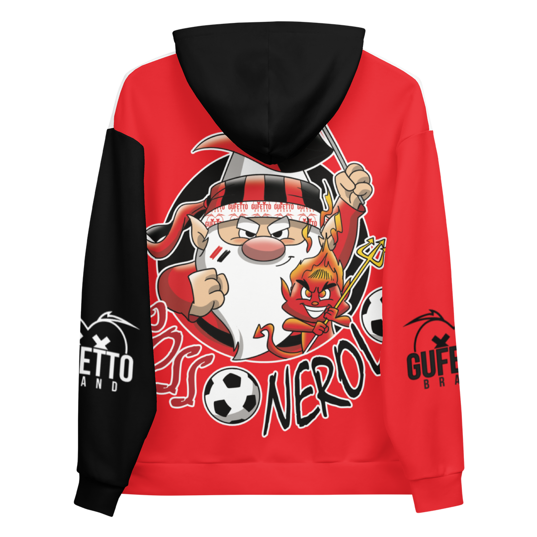 Felpa con cappuccio Uomo/Donna ROSSO NEROLO - Gufetto Brand 